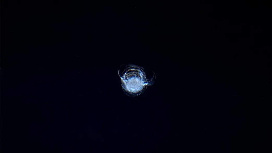the chipped window on the iss